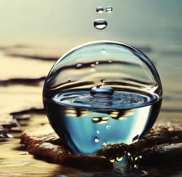 esfera de agua socaba la piedra