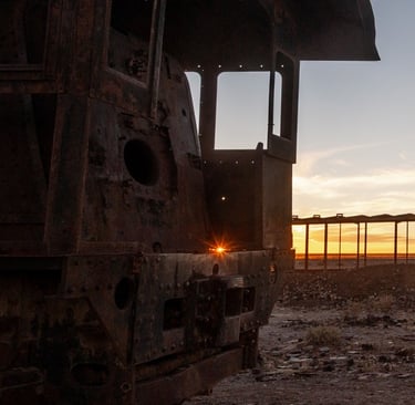 Un cimetière de train près d'Uyuni