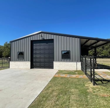 Shop Building with Concrete Pathway