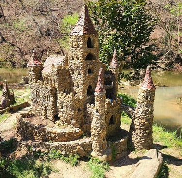 Calhoun, GA - Iconic buildings from times long ago at The Rock Gardens