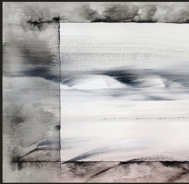 Jaï - Acrylique sur toile "Malgré nos yeux fermés" 81x54cm - Collection "Les grands Espaces " 2025