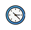 ícono de reloj que representa el ahorro de tiempo.