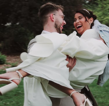 Bride and groom captured in luxury, candid, editorial wedding photography