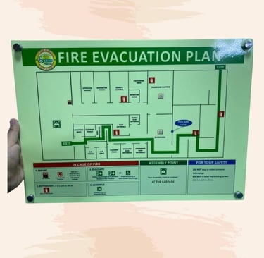 Handheld Acrylic Fire Evacuation Plan Sign