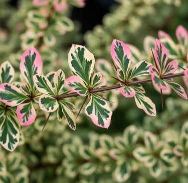 berberis natasza combinacion crema, verde y rosa