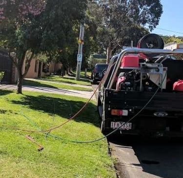 Unblocking a drain in Rosebud
