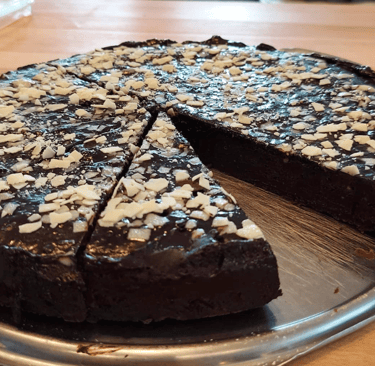 Schoko-Brownie Kuchen aufgeschnitten