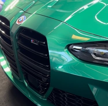 M3 bumper PPF preparation at Bluemax Tint.