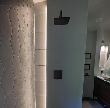 strip lighting in side the shower