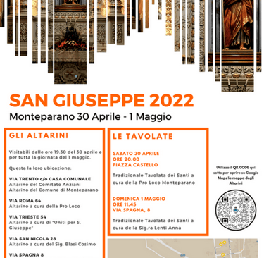 locandina delle tradizioni di san giuseppe a monteparano 2022