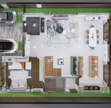 West facing Fortune Hestia villa basement plan including covered parking
