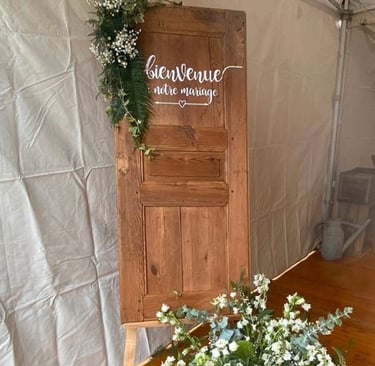 porte bienvenue à notre mariage