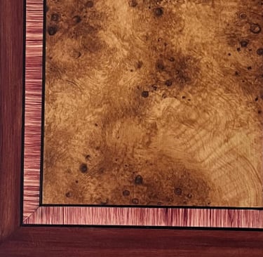 Acajou, loupe d'orme - peinture à l'huile