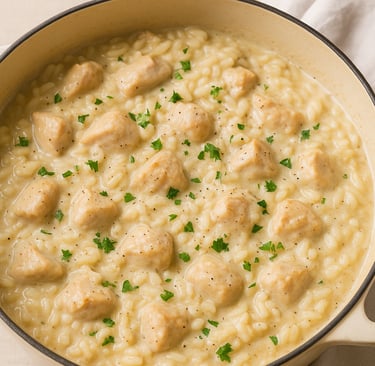 Creamy chicken and rice one pot