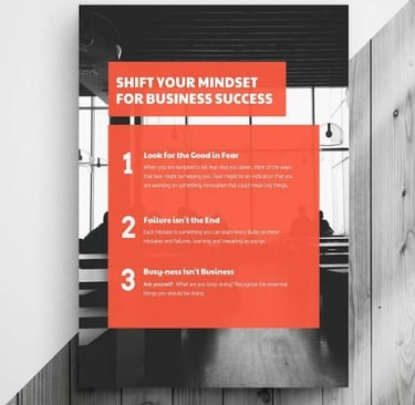 Motivational business success poster in large format.
