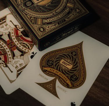 James Bond playing cards at casino party