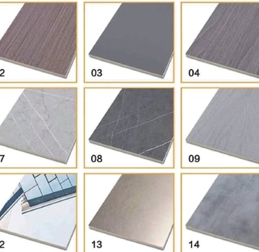 a variety of different types of tile flooring