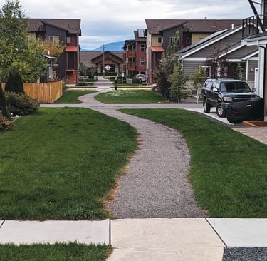 a large field with a soccer field and a soccer field