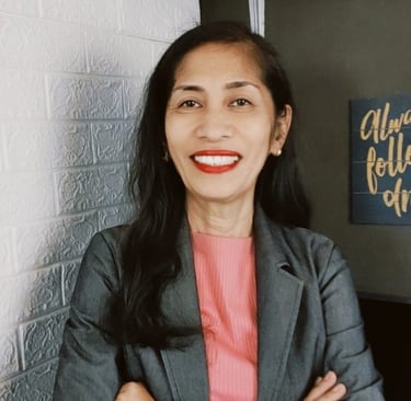 " A stylish consultant in a retro background"
