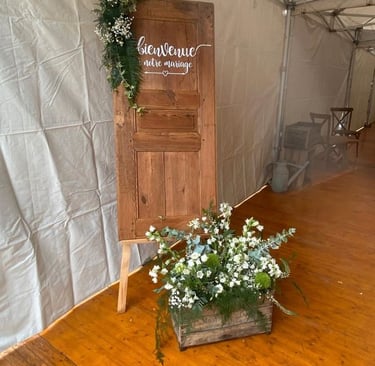 porte bienvenue à notre mariage