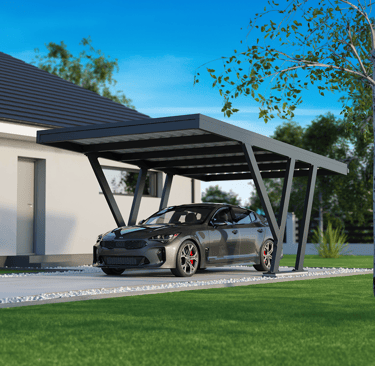 Wiata samochodowa jednostanowiskowa Eco-Prefab z dachem jednospadowym