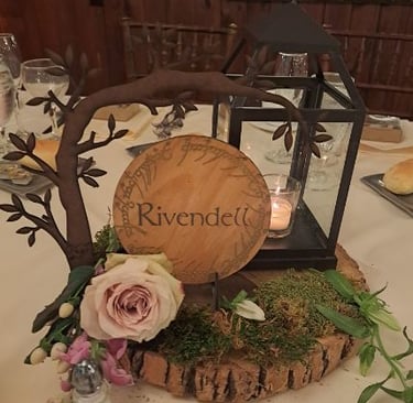 laser cut and painted wooden table centerpiece lotr