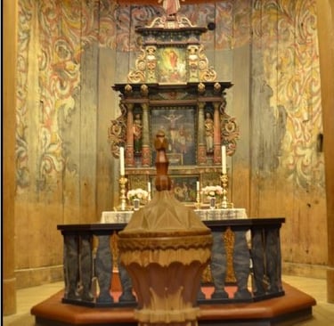 rosemaling on a church altar