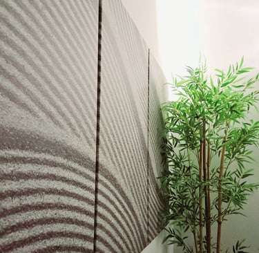 Detalhe da decoração da receção do Serenity Beauty n Therapy