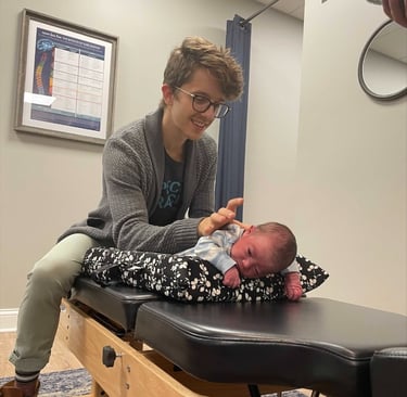 Calm baby peacefully sleeping during their chiropractic adjustment in Franklin, TN