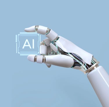 a robot hand holding a square shaped object