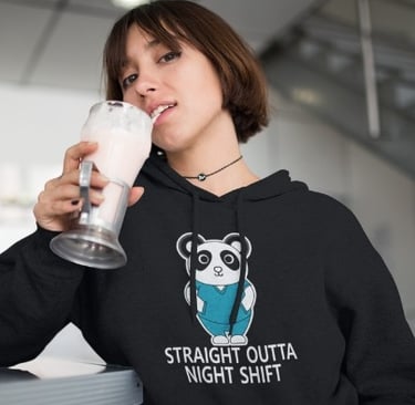 night shift nurse panda hoodie