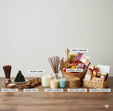 spritual and wellness corporate gift collection with incense candles and premium hampers