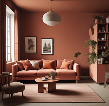 a living room with a couch and a table Nour Nagy Designs London interior Design