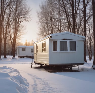 a truck parked in front of a building at night
