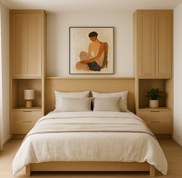 Chambre parentale : Élégance et rangements sur mesure