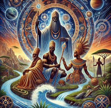 The Orishas of Yoruba mythology inder the guidance of Olodumare
