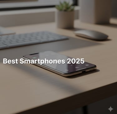 Modern smartphone lying on a clean desk, symbolizing the best smartphones of 2025 for all budgets.