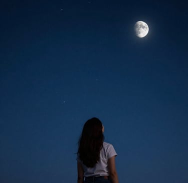 Moon gazing practice connecting with lunar energy for manifestation partnership