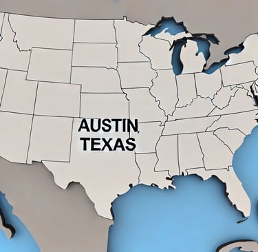 a map of the united states of america with the words,'austin texas '