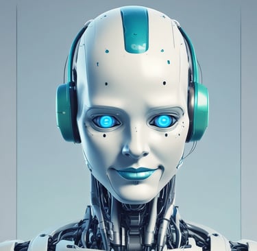 "Ilustración futurista generada por IA: ciudad digital con luces de neón"