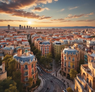 Nighttime cityscape illuminated by streetlights and lively nightlife spots.