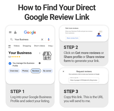 Instructions for copying your Google review link. Step-by-step tips for easier NFC customer reviews.