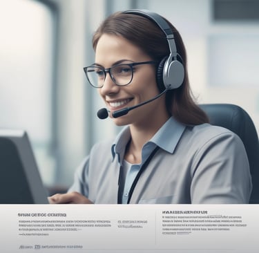 a man and woman in a call center