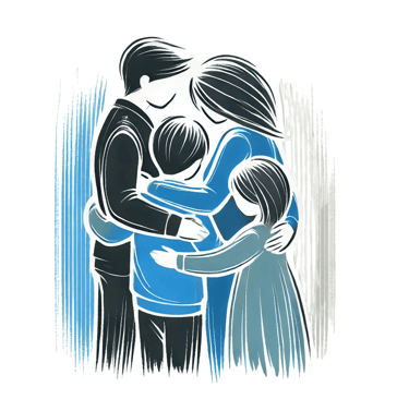 Famille qui s'enlace