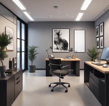 A friendly cleaner in eco-friendly gear wiping down a bright office desk in Fort Worth.