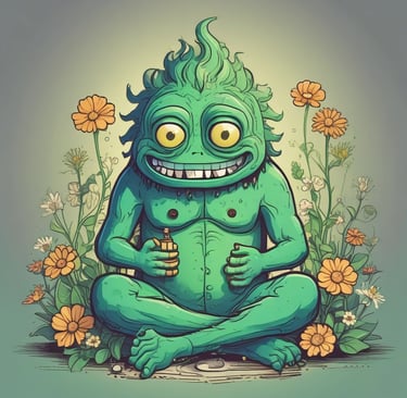 Majestic ancient tree with twisted bark and expansive roots in a lush green landscape.