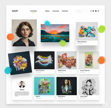 a website page with a bunch of pictures of a woman