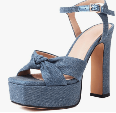 denim 1.5 inch platform high heels