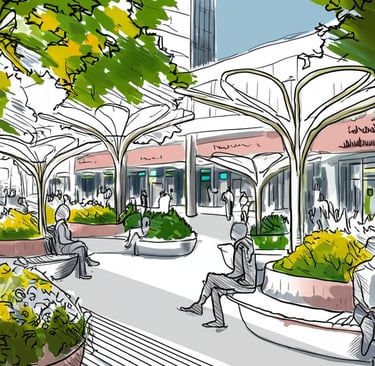 Habitat pockets with pollinator gardens, birdhouses, and bat boxes to encourage wildlife