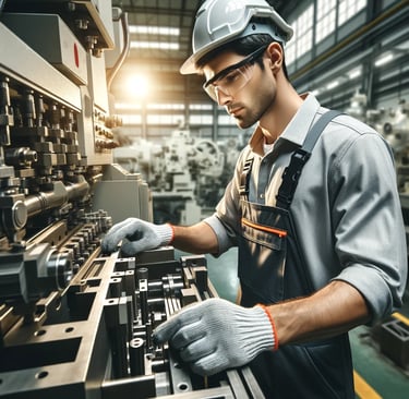 a man operating a machine